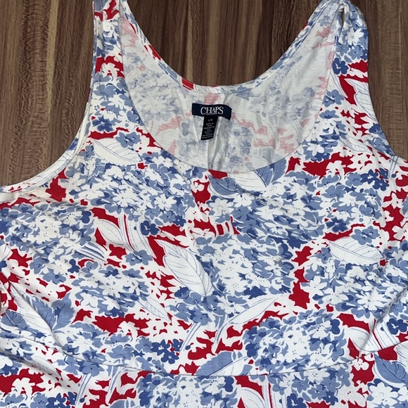 Chaps midi dress light blue, white and red - Picture 5 of 12